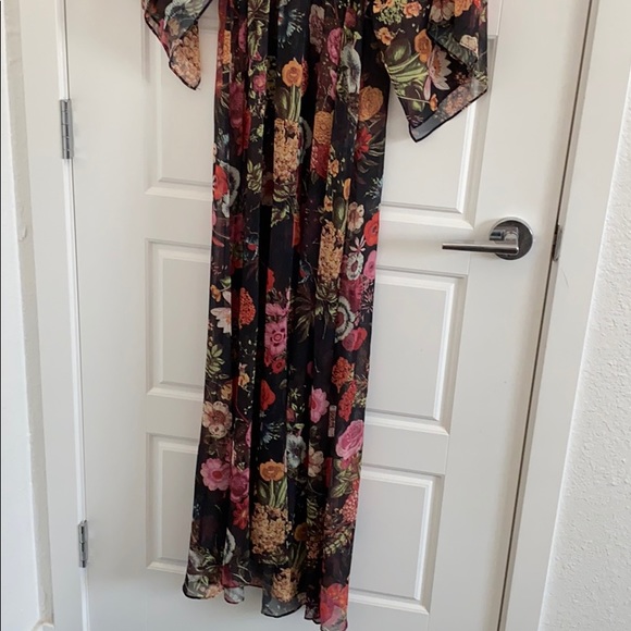Farm Rio Black Motif Floral Sheer Maxi - Picture 3 of 5